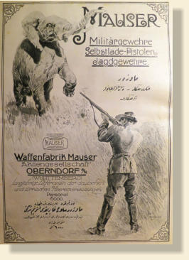 Mauser Poster written in German and Turkish Language. 