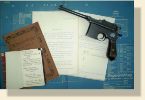 Persian C96 with historical documents from the Paul Mauser Private Archive. All Rights Reserved.