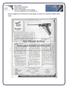 Third page of the Mauser Parabellum / INTERARMS Luger certificate.