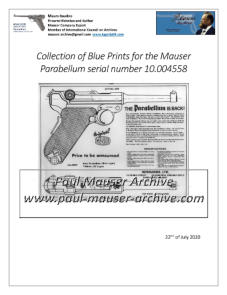 Mauser Parabellum / INTERARMS Luger Blue Prints Collection Document
