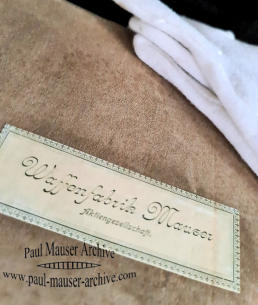 Example of original Mauser Ledger used for the Certification. All Rights Reserved.