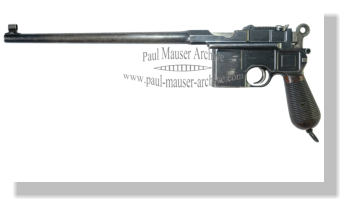 Rare Long barreled C96 pistol with stock.
