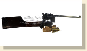 Rare Long barreled C96 pistol with stock.