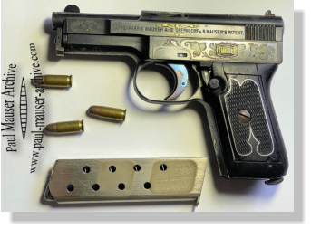 Factory Engraved Mauser Model 1910 Sidelatch pistol