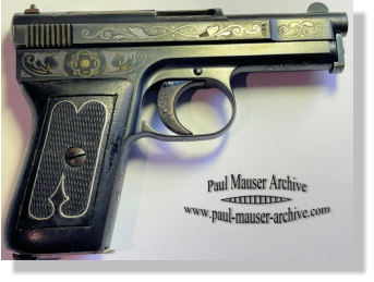 Factory Engraved Mauser Model 1910 Sidelatch pistol