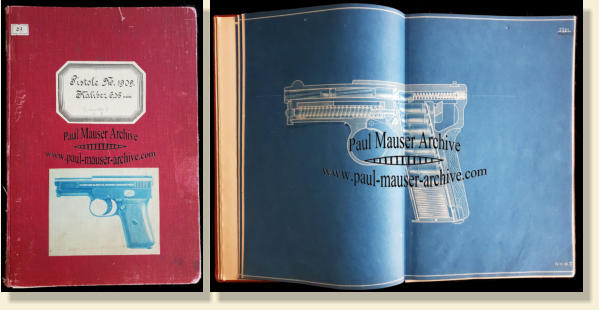 Mauser Model 1909 6,35mm prototype blueprints book. All Rights Reserved.
