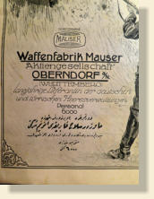 Mauser Poster written in German and Turkish Language. 